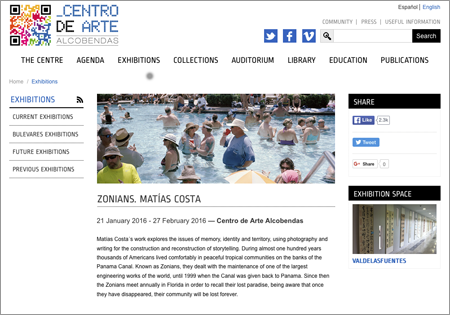 Matias Costa exhibiting Zonians at Alcobendas Art Center in Madrid, Spain