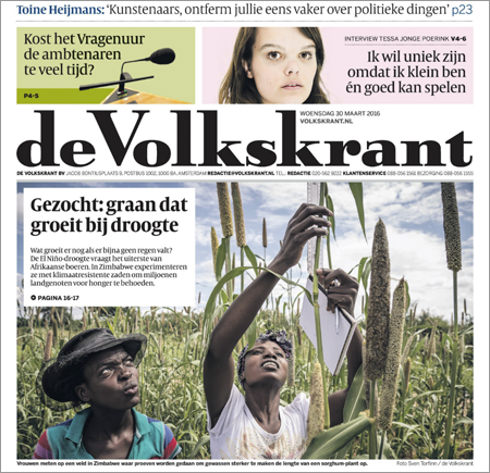 Sven Torfinn on the cover of de Volkskrant