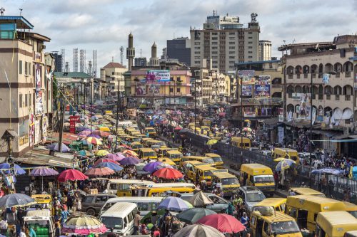 Andrew Esiebo exhibiting at Tate Modern gallery in London, UK